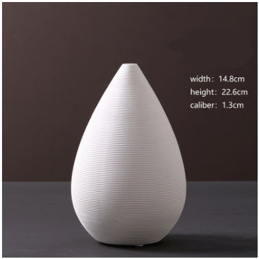 White Ceramic Tapered Vase