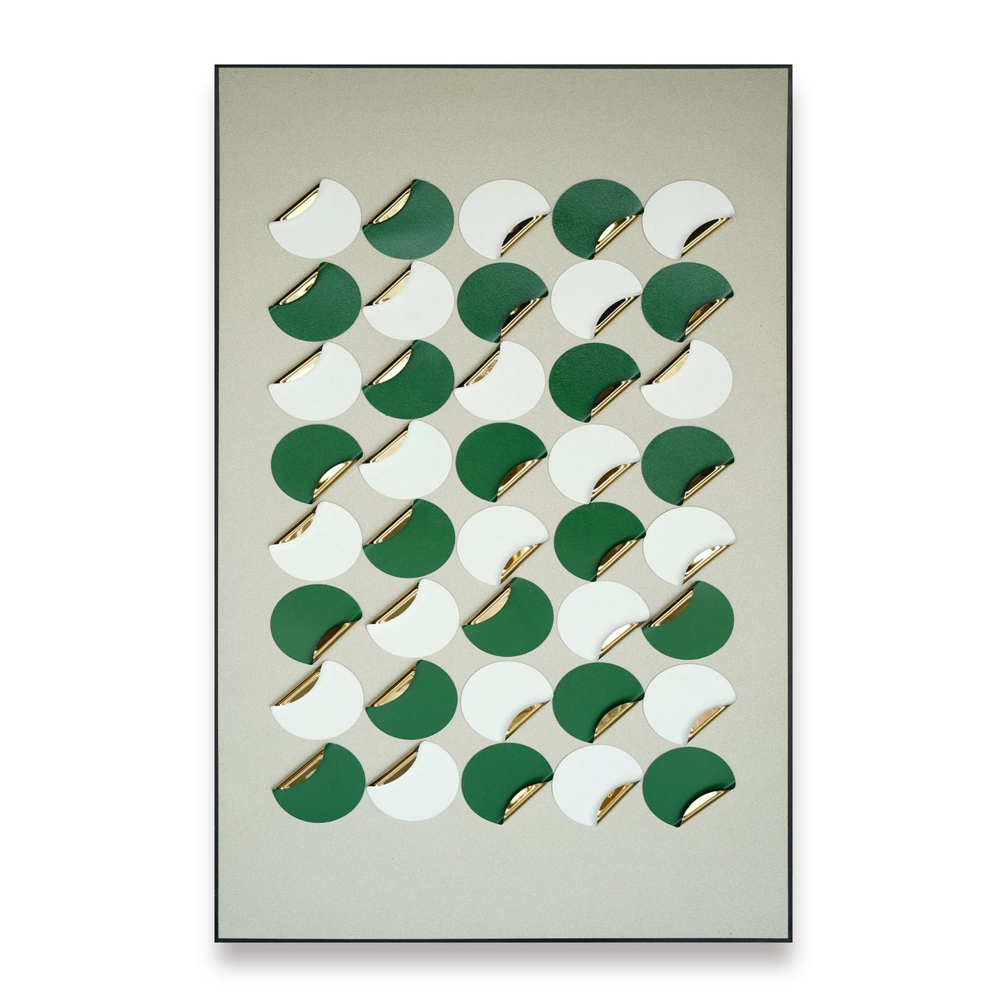 Green Curved Disks Wall Art