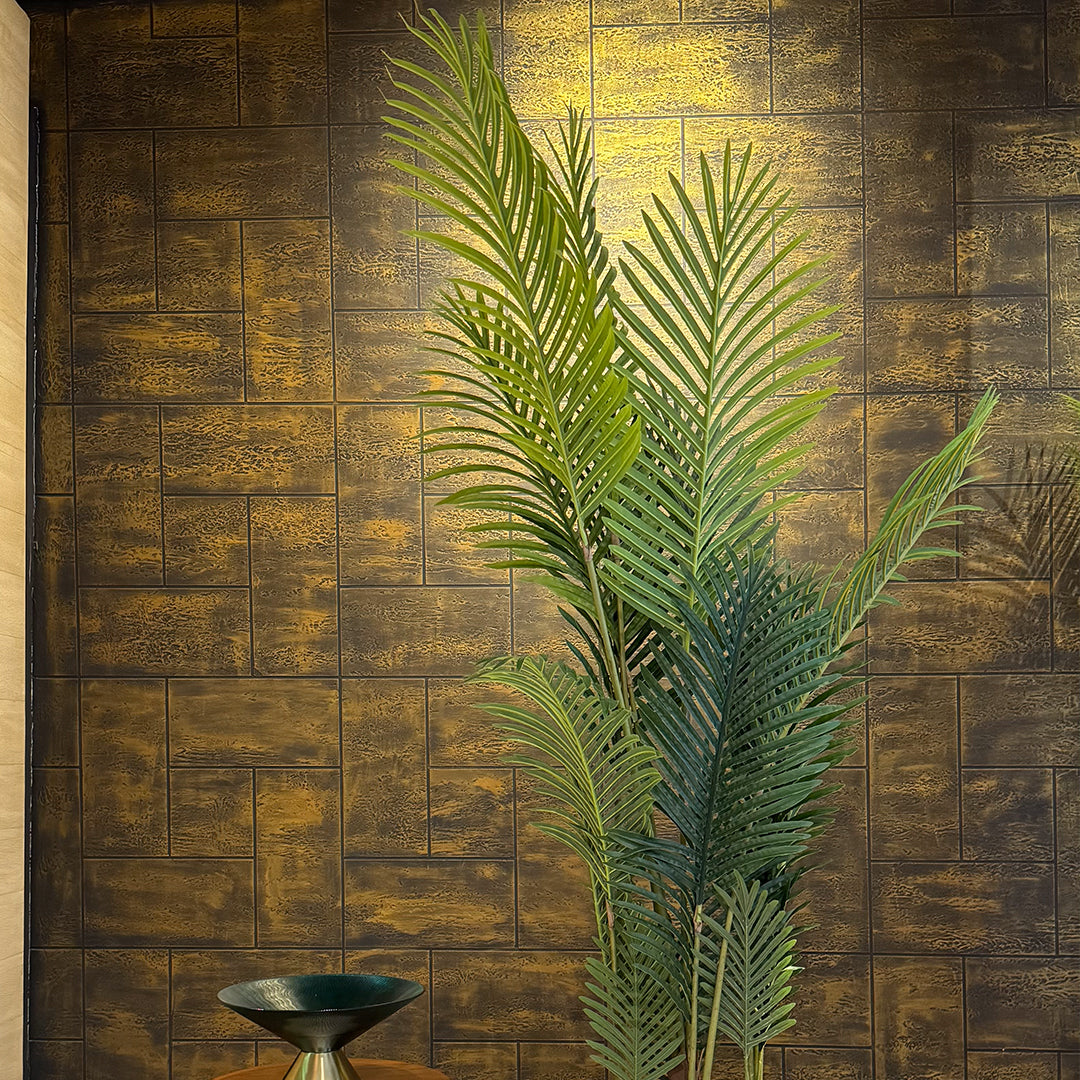 Palm Tree with Large Spiral Planter
