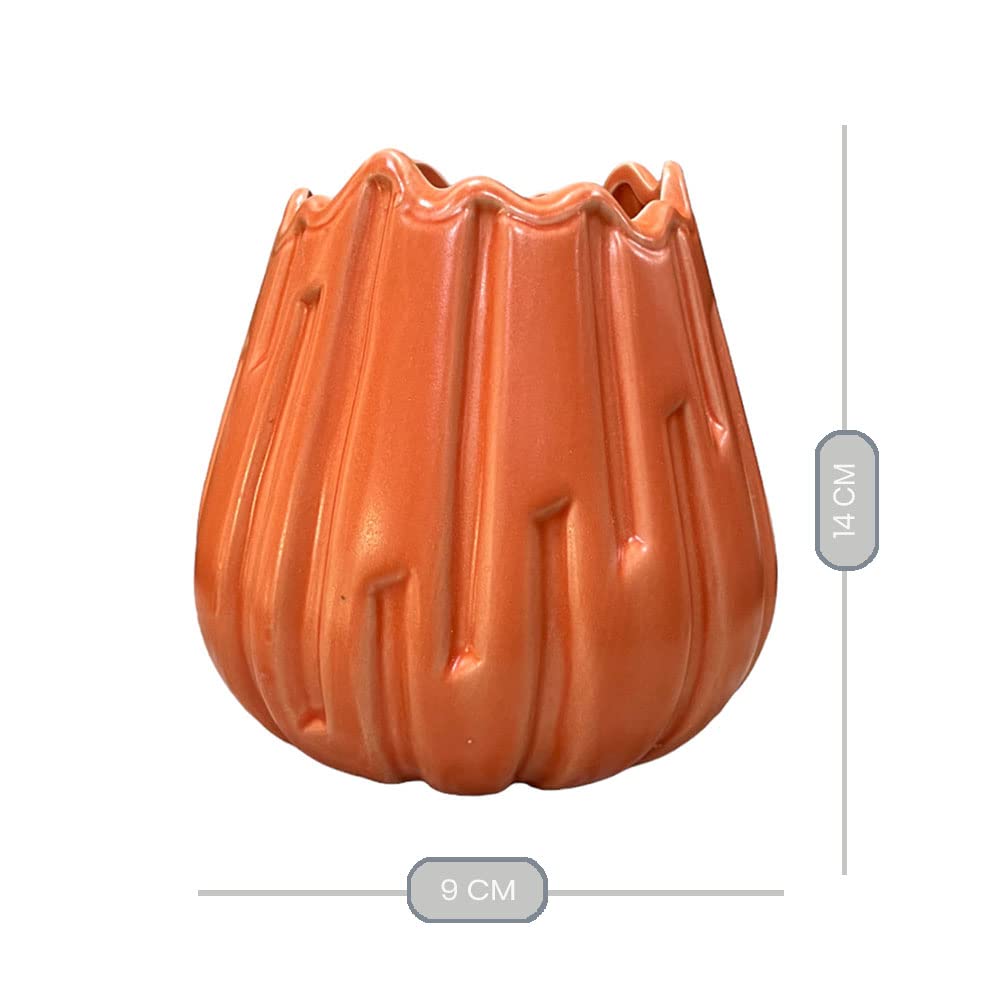 Vintage Mid-Century Modern Orange Ceramic Vase