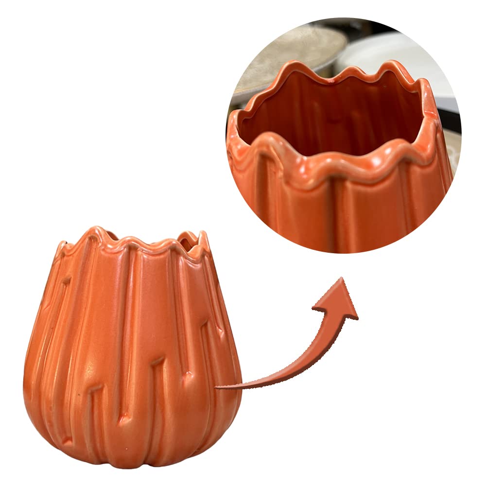Vintage Mid-Century Modern Orange Ceramic Vase