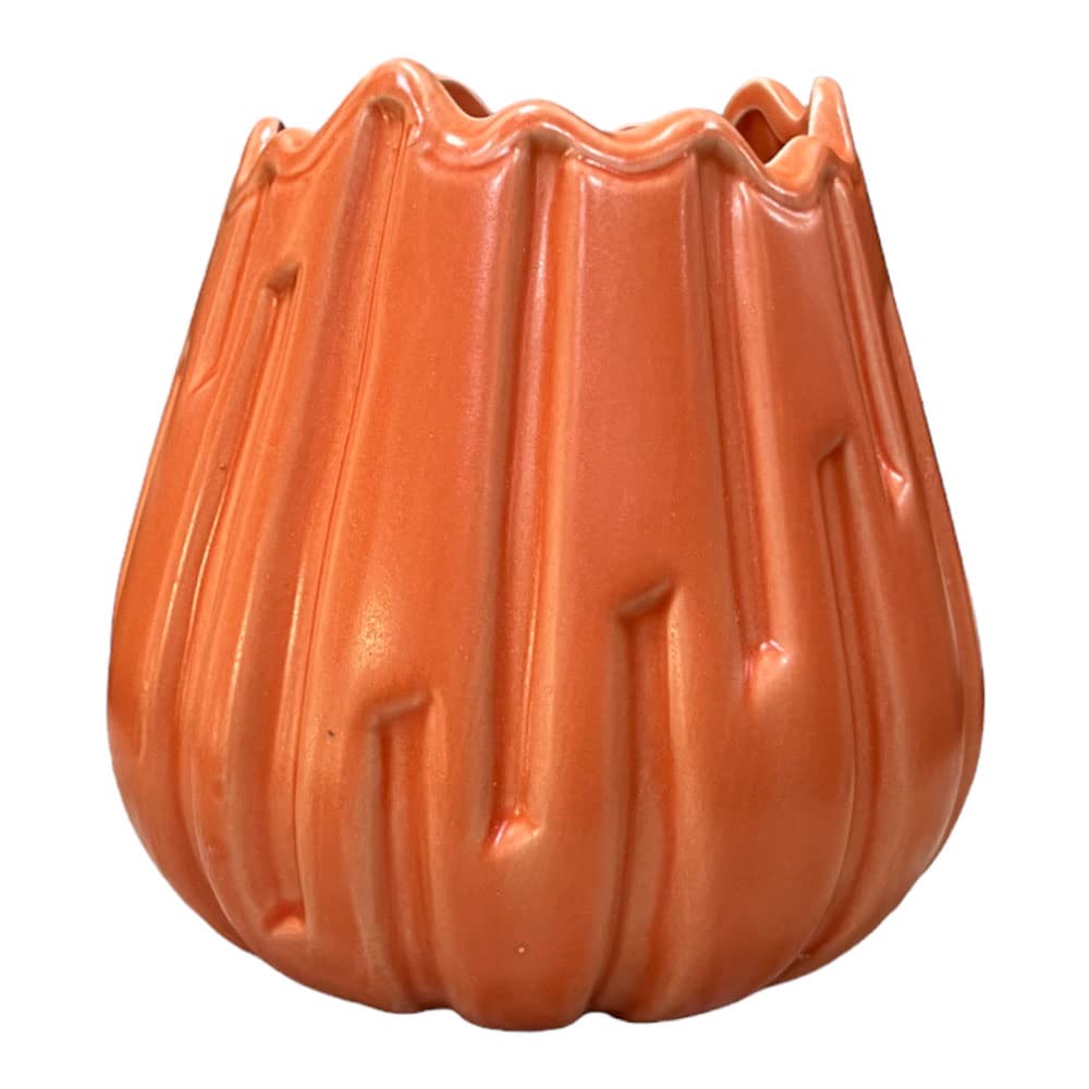 Vintage Mid-Century Modern Orange Ceramic Vase