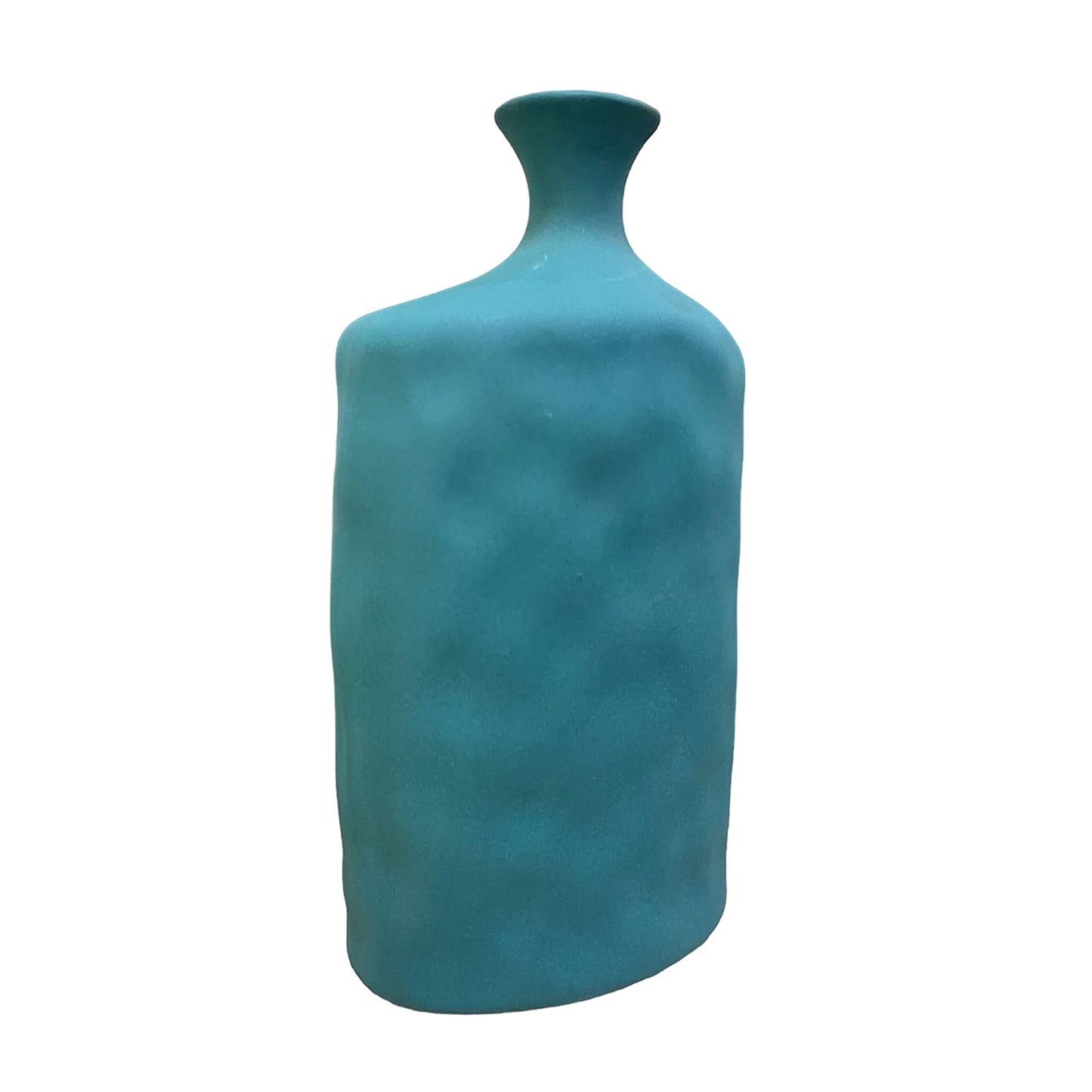 Turquoise Lipped Ceramic Flower Vase