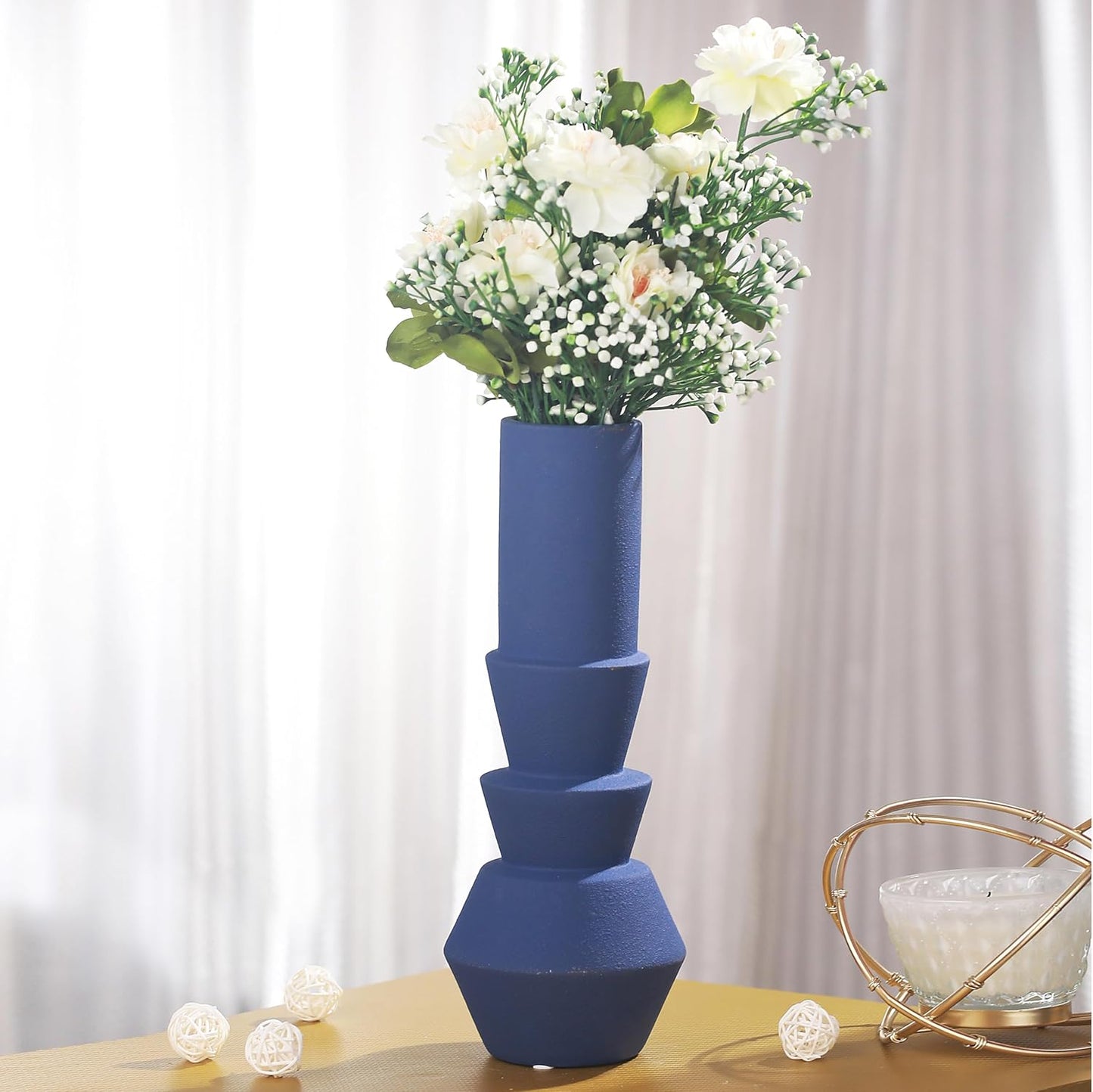 Premium Blue Ceramic Flower Vase
