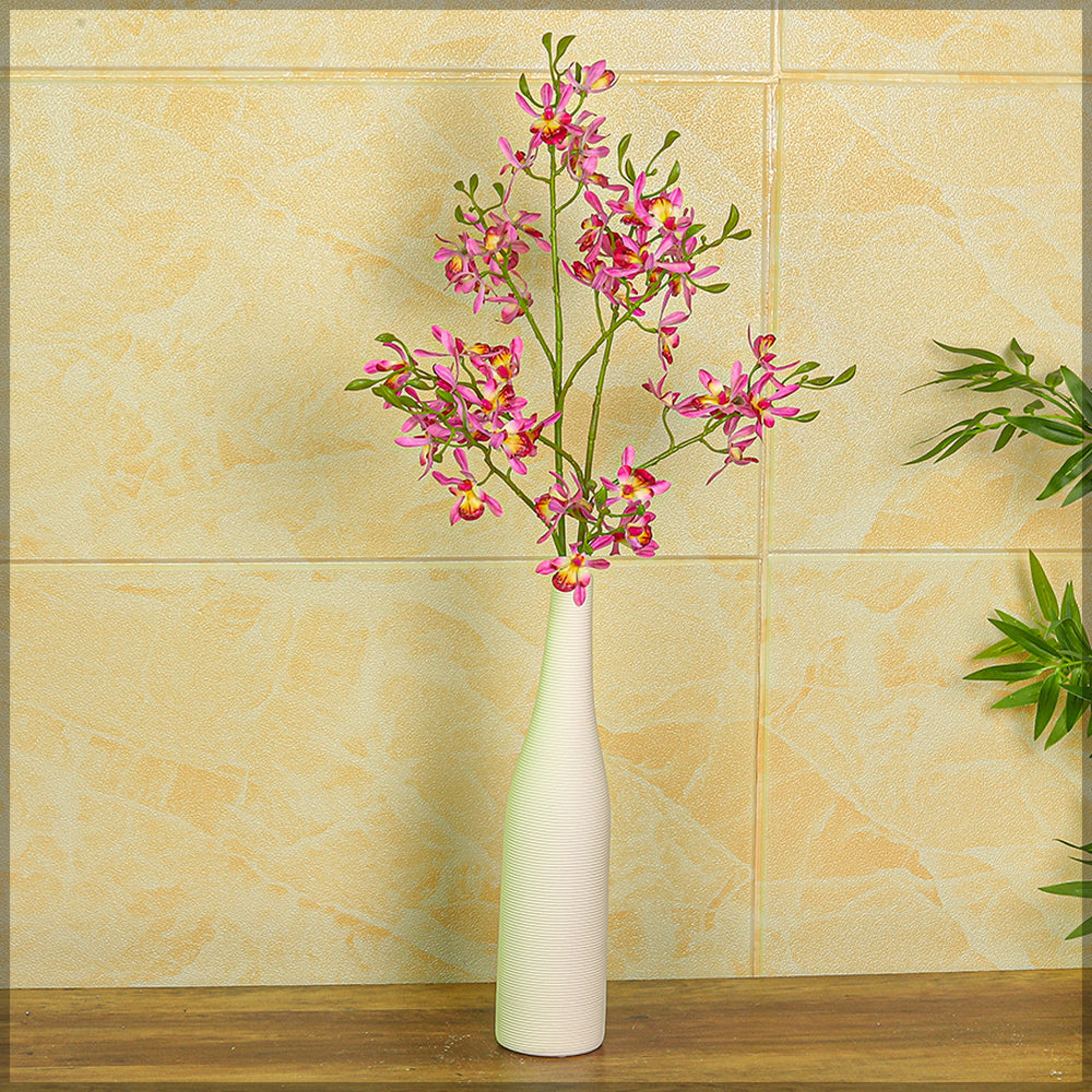 White Textured Ceramic Vase