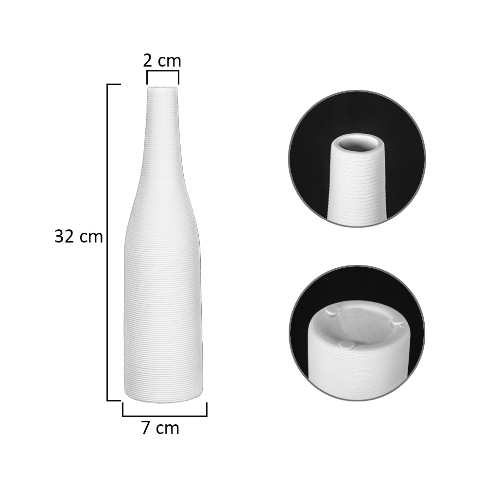 White Textured Ceramic Vase