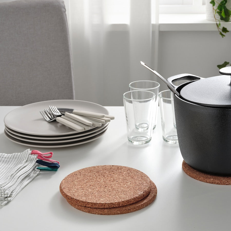 Round Reversible Cork Coaster Set