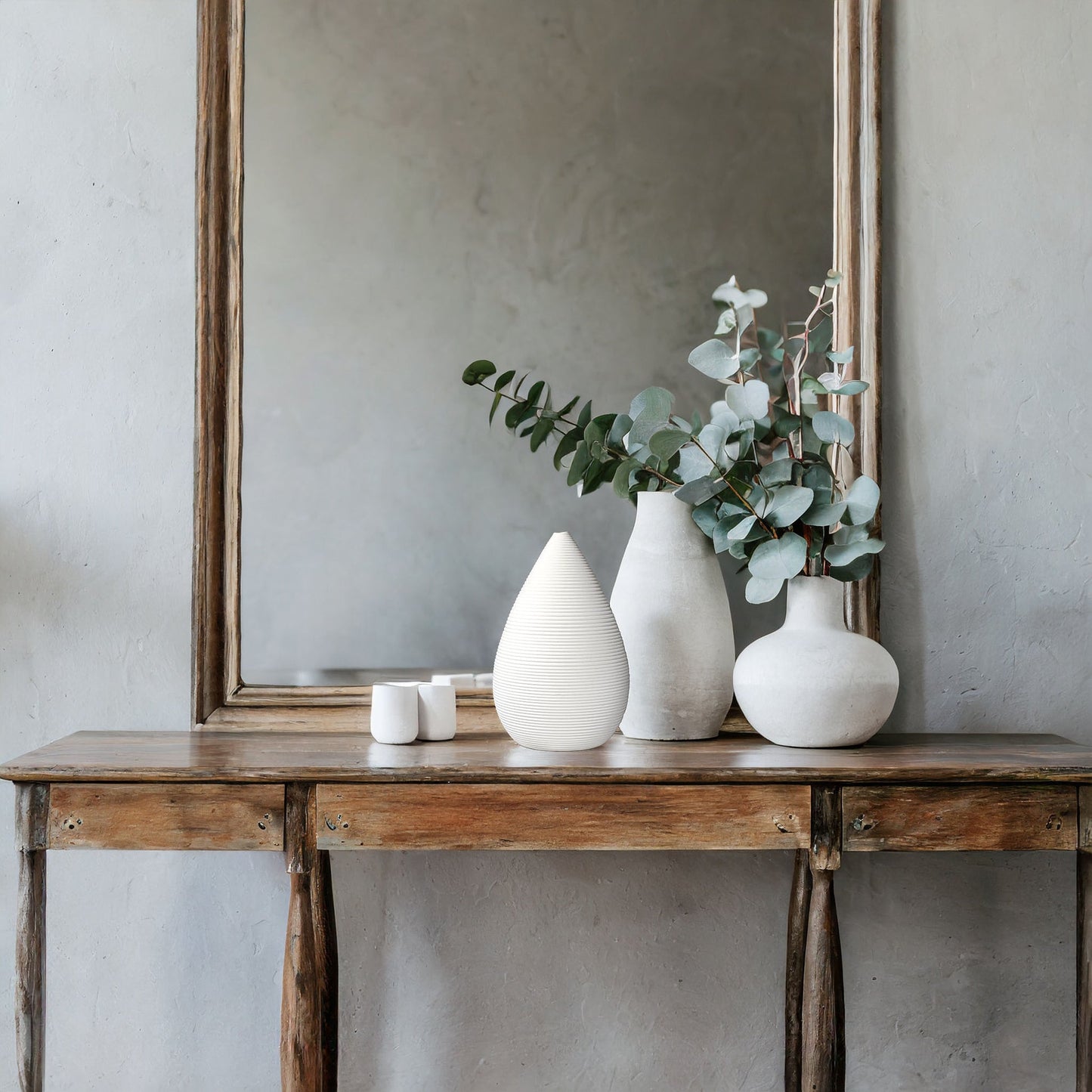 White Ceramic Tapered Vase