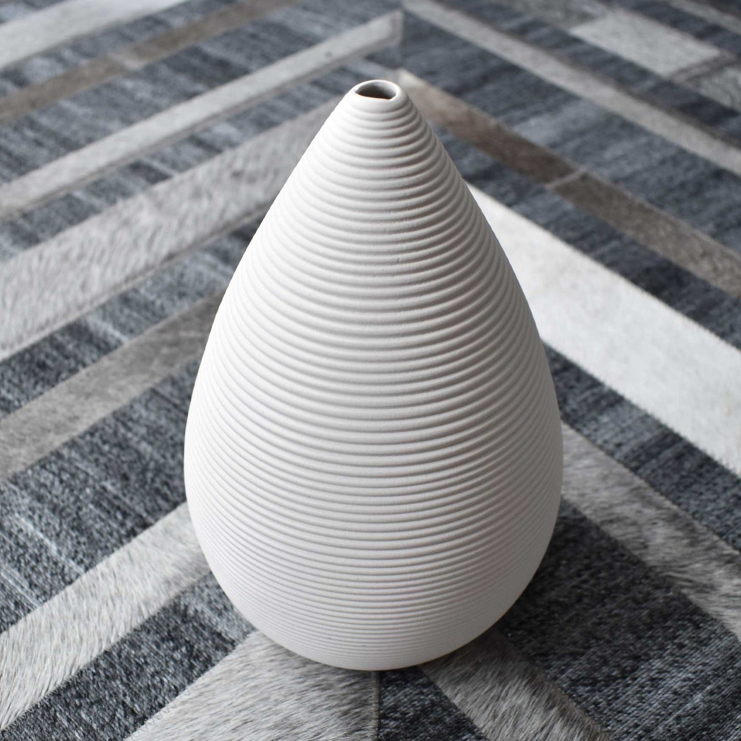 White Ceramic Tapered Vase