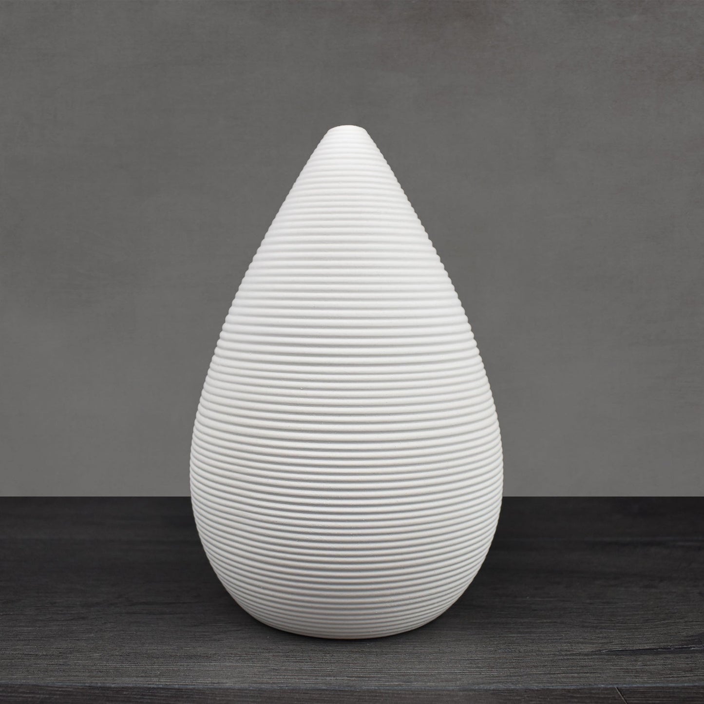 White Ceramic Tapered Vase