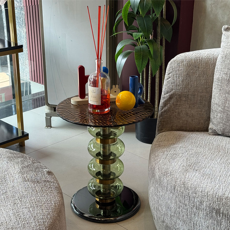 Bubble Stack Glass Table