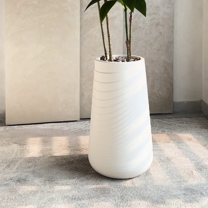 Plumeria Small with Medium Spiral Planter