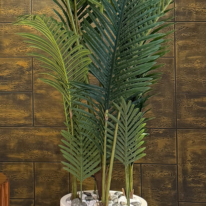 Palm Tree with Large Spiral Planter