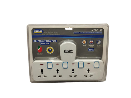 Maat 4Way Universal Wall Socket - MTB614T