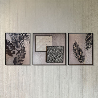 Mono Leaves Wall Art Set