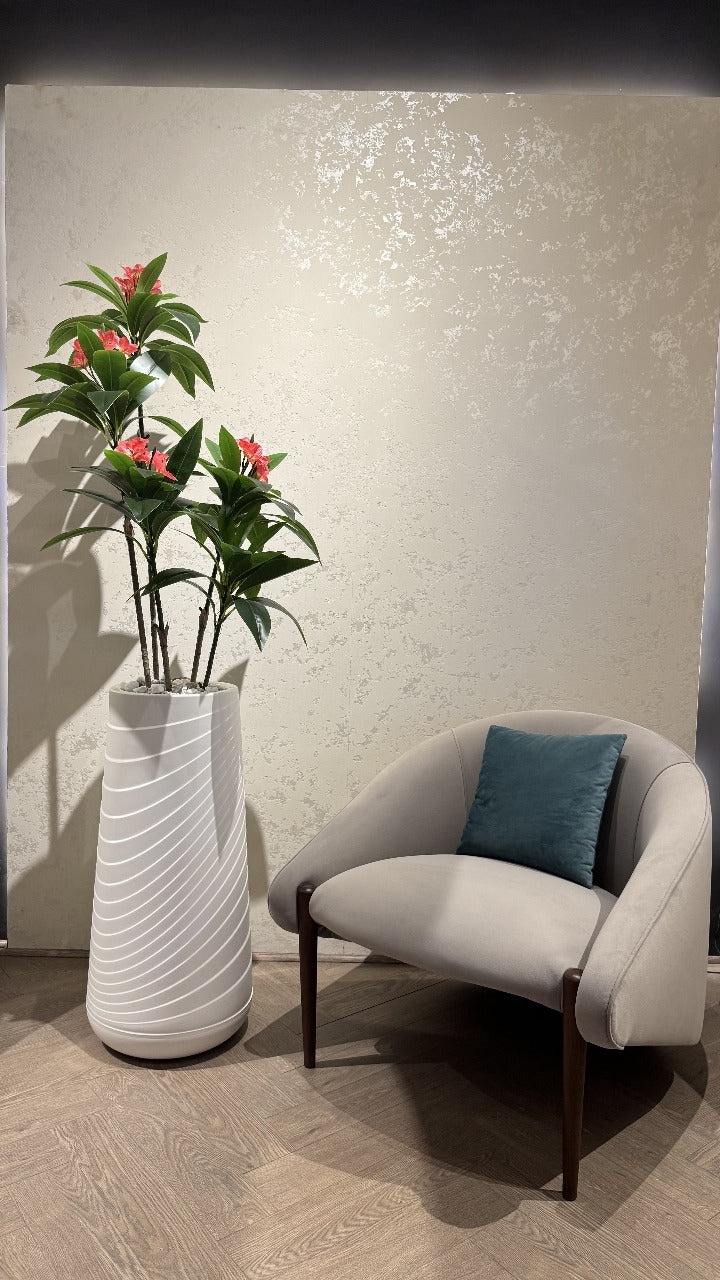 Plumeria Medium with Large Spiral Planter