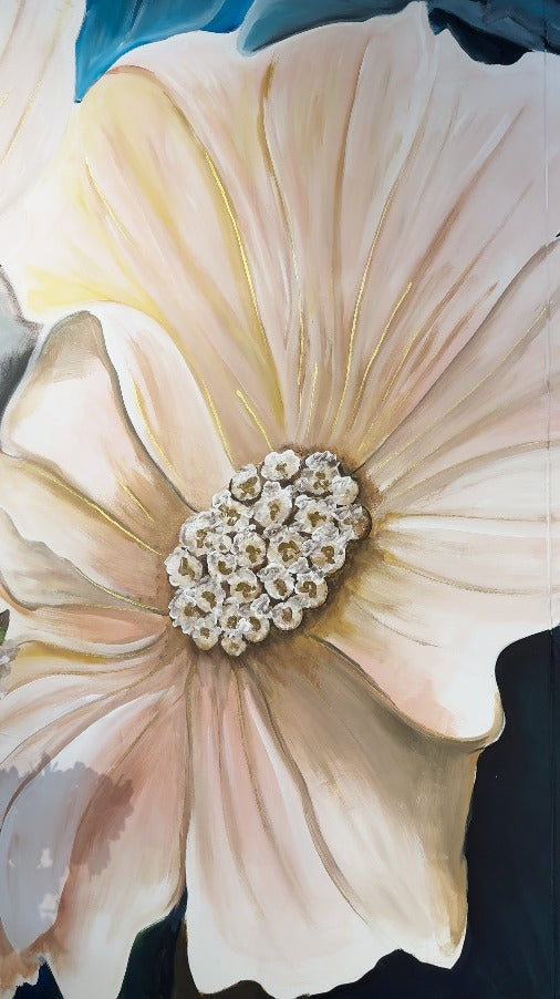 Hand Painted Flowers Mural Coating