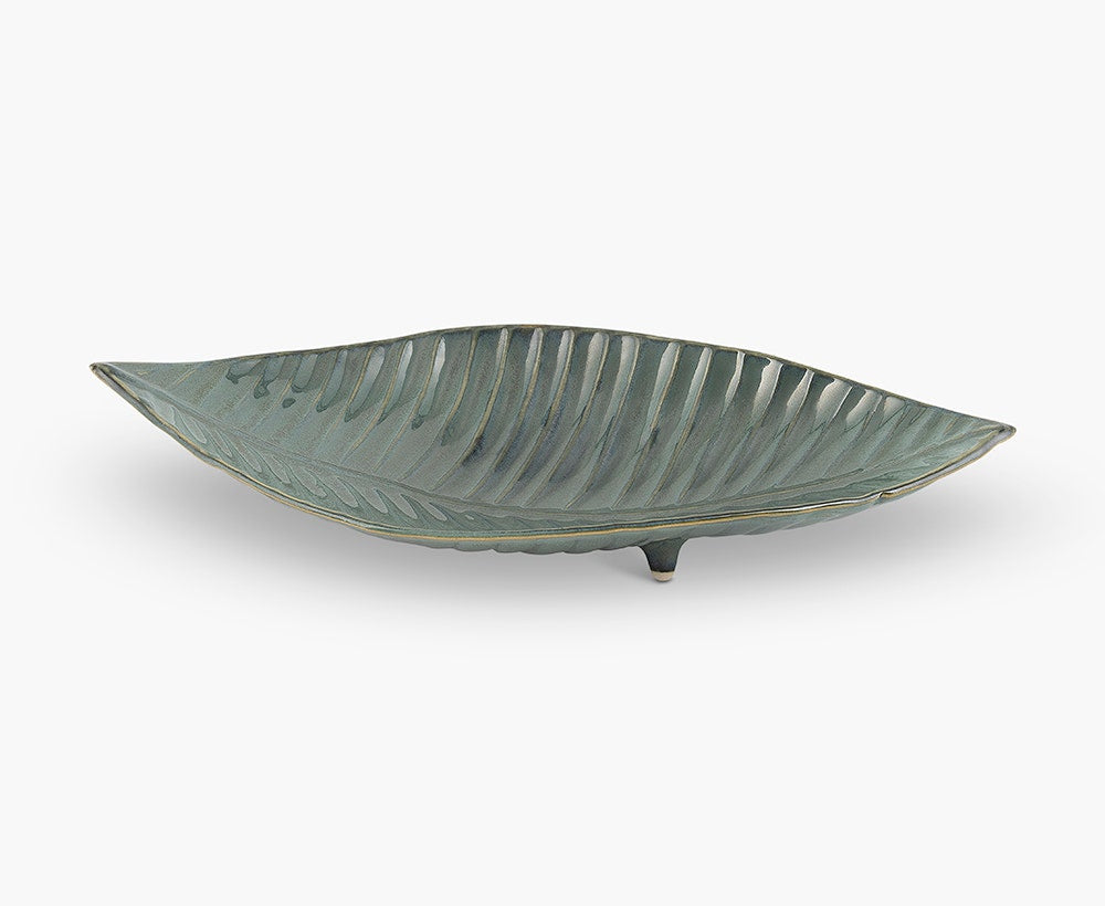 Organic Leaf-Shaped Ceramic Platter