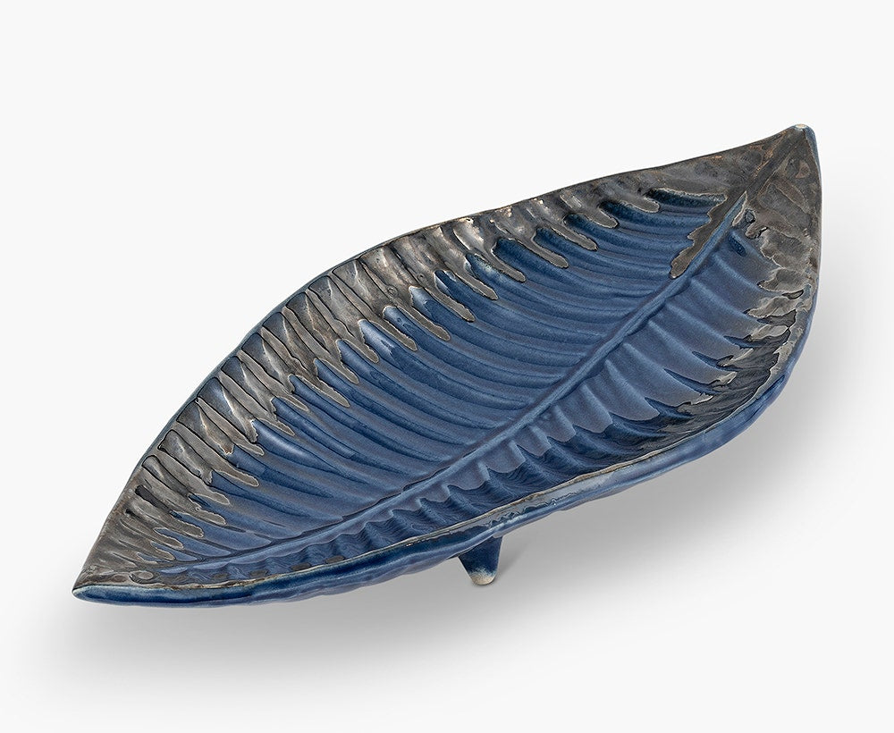 Organic Leaf-Shaped Ceramic Platter