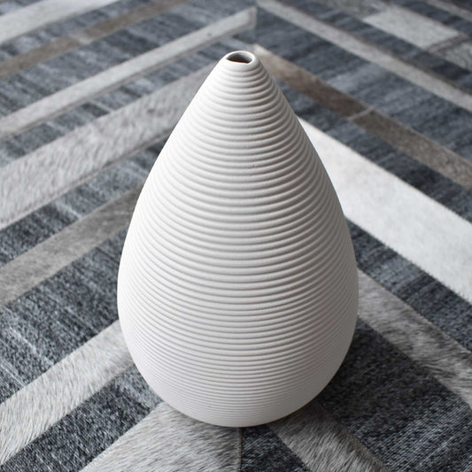 White Ceramic Tapered Vase